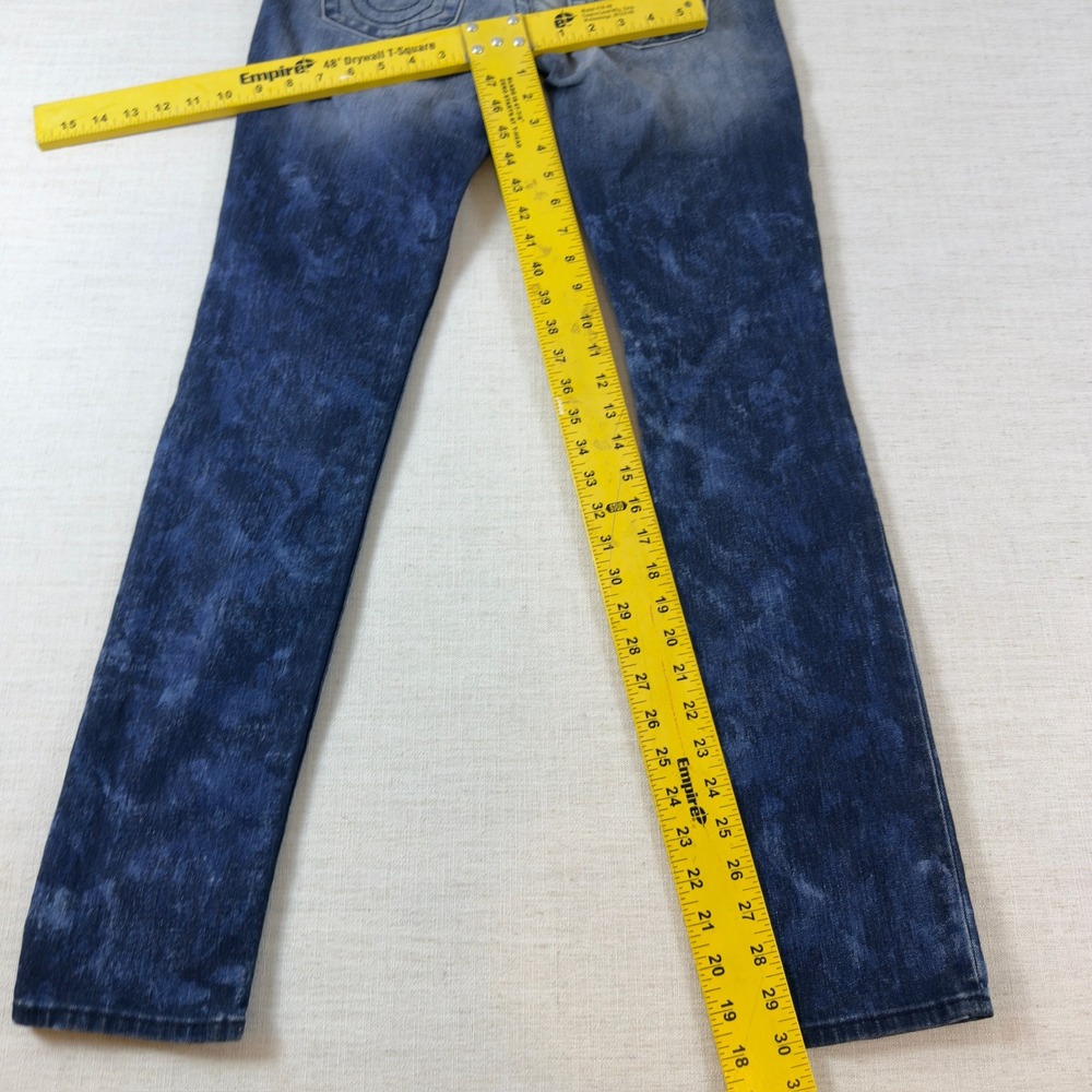 True Religion Skinny Jeans Blue Acid Wash Horseshoe Pocket Denim Pants - Picture 8 of 14